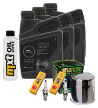 Kit d'inspection 3L 10W-40 + filtre à huile + 2 bougies pour Kawasaki ER-5 500 ccm Année 2000