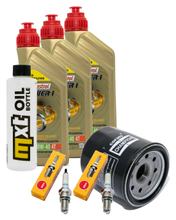 Pacchetto di ispezione 3L 10W-40 + filtro olio + 2x candela per Kawasaki ER-5 500 ccm Anno 2001 - 2006