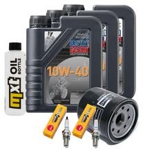 Inspection package 3L 10W-40 + oil filter + 2x spark plug for Kawasaki ER-5 500 ccm Year 2001 - 2006