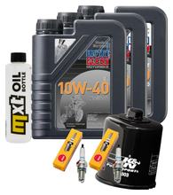 Paquete de inspección 3L 10W-40 + filtro de aceite + 2 bujías para Kawasaki ER-5 500 ccm Año 2001 - 2006