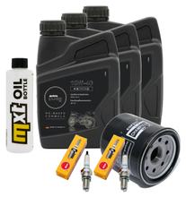 Inspection package 3L 10W-40 + oil filter + 2x spark plug for Kawasaki ER-5 500 ccm Year 2001 - 2006