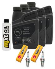 Pacchetto di ispezione 3L 10W-40 + filtro olio + 2x candela per Kawasaki ER-5 500 ccm Anno 2001 - 2006
