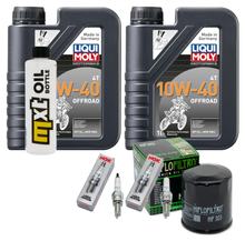 Inspection package 2L 10W-40 + oil filter + 2x spark plug for Kawasaki ER-6 N F 650 ccm Year 2012 - 2013