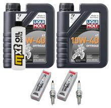 Paquete de inspección 2L 10W-40 + filtro de aceite + 2 bujías para Kawasaki ER-6 N F 650 ccm Año 2012 - 2013