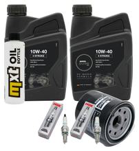 Kit d'inspection 2L 10W-40 + filtre à huile + 2 bougies pour Kawasaki ER-6 N F 650 ccm Année 2012 - 2013