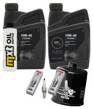 Kit d'inspection 2L 10W-40 + filtre à huile + 2 bougies pour Kawasaki ER-6 N F 650 ccm Année 2012 - 2013