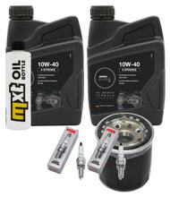 Inspection package 2L 10W-40 + oil filter + 2x spark plug for Kawasaki ER-6 N F 650 ccm Year 2012 - 2013