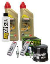 Pacchetto di ispezione 2L 10W-40 + filtro olio + 2x candela per Kawasaki ER-6 N F 650 ccm Anno 2005