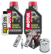 Kit d'inspection 2L 10W-40 + filtre à huile + 2 bougies pour Kawasaki ER-6 N F 650 ccm Année 2005