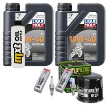 Paquete de inspección 2L 10W-40 + filtro de aceite + 2 bujías para Kawasaki ER-6 N F 650 ccm Año 2005