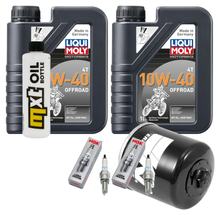 Kit d'inspection 2L 10W-40 + filtre à huile + 2 bougies pour Kawasaki ER-6 N F 650 ccm Année 2005