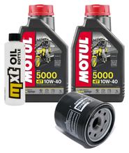 Inspektionspaket 2L 10W-40 + Ölfilter + 2x Zündkerze für Kawasaki ER-6 N F Vulcan S 650 ccm Bj. 2009 - 2017