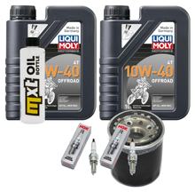Pacchetto di ispezione 2L 10W-40 + filtro olio + 2x candela per Kawasaki ER-6 N F Vulcan S 650 ccm Anno 2009 - 2017