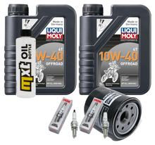 Inspection package 2L 10W-40 + oil filter + 2x spark plug for Kawasaki ER-6 N F 650 ccm Year 2006