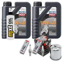 Kit d'inspection 2L 10W-40 + filtre à huile + 2 bougies pour Kawasaki ER-6 N F 650 ccm Année 2006