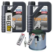 Inspection package 2L 10W-40 + oil filter + 2x spark plug for Kawasaki ER-6 N F 650 ccm Year 2006