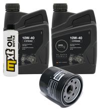 Inspection package 2L 10W-40 + oil filter + 2x spark plug for Kawasaki ER-6 N F 650 ccm Year 2006