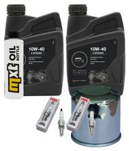 Inspection package 2L 10W-40 + oil filter + 2x spark plug for Kawasaki ER-6 N F 650 ccm Year 2006