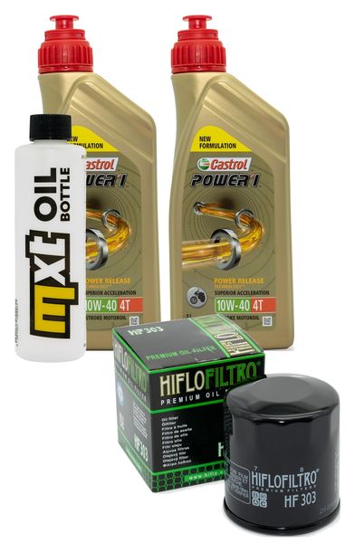 Inspektionspaket 2L 10W-40 + Ölfilter + 2x Zündkerze für Kawasaki ER-6 N F 650 ccm Bj. 2007