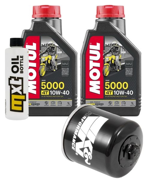 Inspektionspaket 2L 10W-40 + Ölfilter + 2x Zündkerze für Kawasaki ER-6 N F 650 ccm Bj. 2007