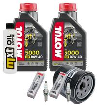 Kit d'inspection 2L 10W-40 + filtre à huile + 2 bougies pour Kawasaki ER-6 N F 650 ccm Année 2007