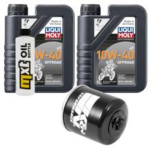 Inspectiepakket 2L 10W-40 + Oliefilter + 2x Bougie voor Kawasaki ER-6 N F 650 ccm Bj. 2007
