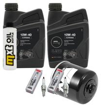 Pacchetto di ispezione 2L 10W-40 + filtro olio + 2x candela per Kawasaki ER-6 N F 650 ccm Anno 2007