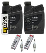 Inspection package 2L 10W-40 + oil filter + 2x spark plug for Kawasaki ER-6 N F 650 ccm Year 2007