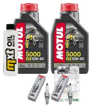 Paquete de inspección 2L 10W-40 + filtro de aceite + 2 bujías para Kawasaki ER-6 N F 650 ccm Año 2008