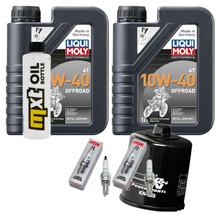 Inspection package 2L 10W-40 + oil filter + 2x spark plug for Kawasaki ER-6 N F 650 ccm Year 2008