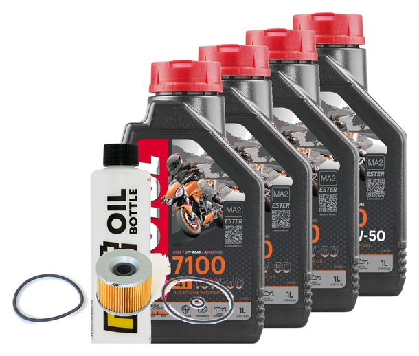 Inspektionspaket 4L 10W-50 + Ölfilter für Kawasaki GPX R GPZ 750 ccm Bj. 1983 - 1989
