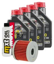 Inspektionspaket 4L 10W-40 + Ölfilter für Honda CB F Bol d´Or F1, Kawasaki GPZ 750 / 1100 ccm Bj. 1976 - 1982