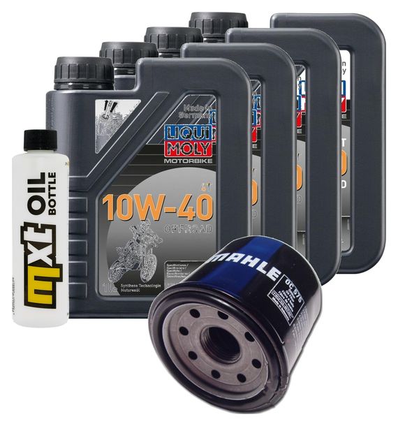 Inspektionspaket 4L 10W-40 + Ölfilter für Kawasaki KLE 500 ccm Bj. 1991 - 2000