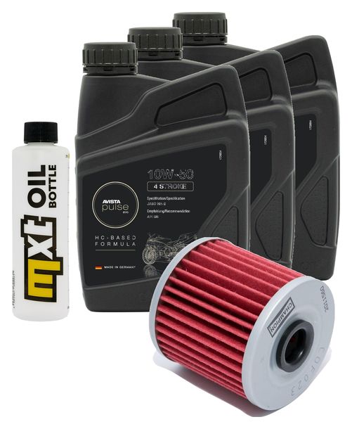 Inspektionspaket 3L 10W-50 + Ölfilter für Kawasaki KLR 650 ccm Bj. 2004
