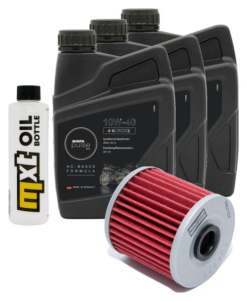 Inspektionspaket 3L 10W-40 + Ölfilter für Kawasaki KLR KLX R 650 ccm Bj. 1993 - 2003