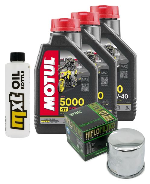 Inspektionspaket 3L 10W-40 + Ölfilter für Kawasaki KLV 1000 ccm Bj. 2004 - 2005