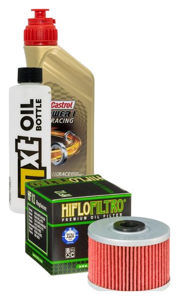 Paquete de inspección 1L 10W-50+filtro de aceite para Kawasaki KLX KX F 110 / 450 ccm Año 2003 - 2009