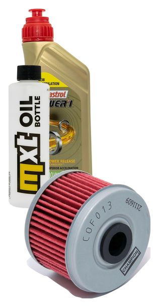 Inspektionspaket 1L 10W-40 + Ölfilter für Kawasaki KLX CAF 125 ccm Bj. 2010