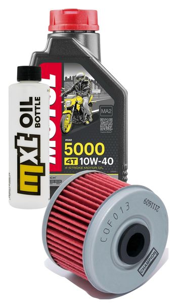 Inspektionspaket 1L 10W-40 + Ölfilter für Kawasaki KLX CAF 125 ccm Bj. 2010