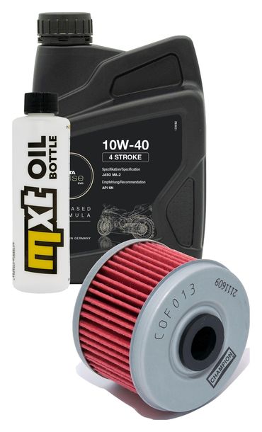1L 10W-40 inspection package+ oil filter for Kawasaki KLX D-Tracker 125 ccm Year 2010 - 2012