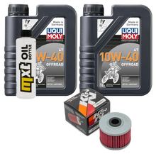 Inspektionspaket 2L 10W-40 + Ölfilter für Honda XR R, Kawasaki KLX S 250 ccm Bj. 1997 - 2016