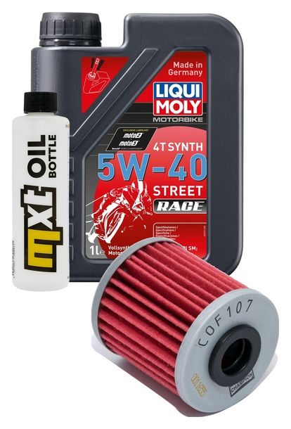 1L 5W-40 inspection package+ oil filter for Kawasaki KX F 250 ccm Year 2010 - 2014
