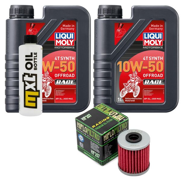 Inspektionspaket 2L 10W-50 + Ölfilter für Kawasaki KX F 250 ccm Bj. 2004 - 2008