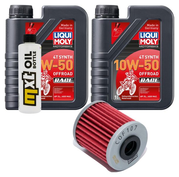 Inspektionspaket 2L 10W-50 + Ölfilter für Kawasaki KX F 250 ccm Bj. 2004 - 2008
