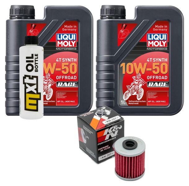 Pacchetto di ispezione 2L 10W-50+filtro olio per Kawasaki KX F 250 ccm Anno 2004 - 2008