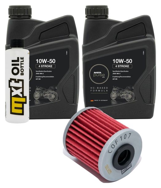 Inspektionspaket 2L 10W-50 + Ölfilter für Kawasaki KX F 250 ccm Bj. 2004 - 2008