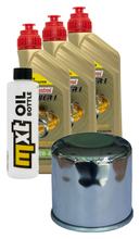 Kit d'inspection 3L 10W-40 + filtre à huile + 2 bougies pour Kawasaki VN Classic 800 ccm Année 2001 - 2002