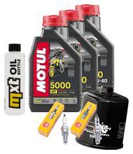 Paquete de inspección 3L 10W-40 + filtro de aceite + 2 bujías para Kawasaki VN Classic 800 ccm Año 2001 - 2002