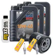 Paquete de inspección 3L 10W-40 + filtro de aceite + 2 bujías para Kawasaki VN Classic 800 ccm Año 2001 - 2002