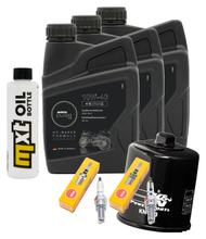 Paquete de inspección 3L 10W-40 + filtro de aceite + 2 bujías para Kawasaki VN Classic 800 ccm Año 2001 - 2002